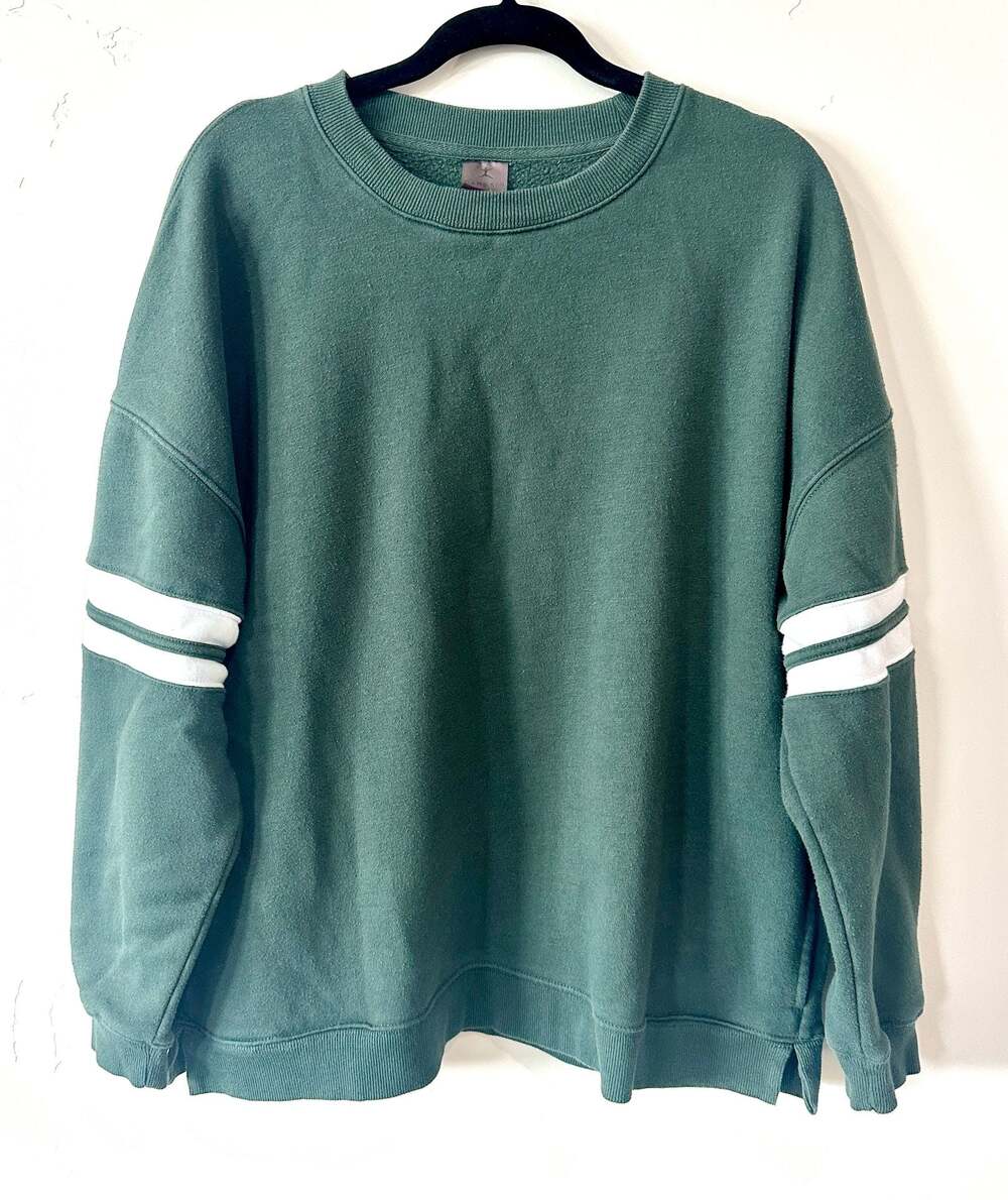 Danskin Women’s Sport Stripe Crewneck Sweatshirt Size XL